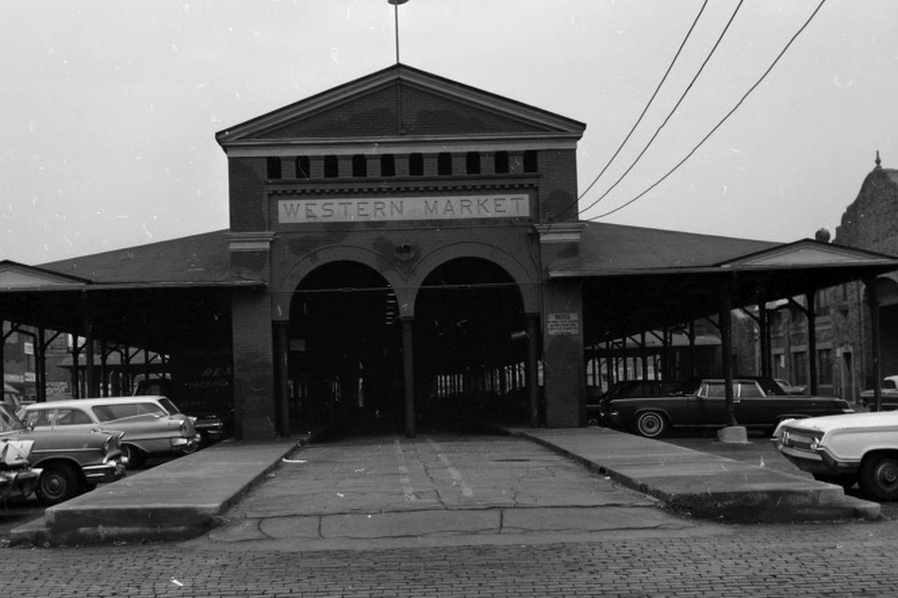 Historic Western Market facade in Detroit.